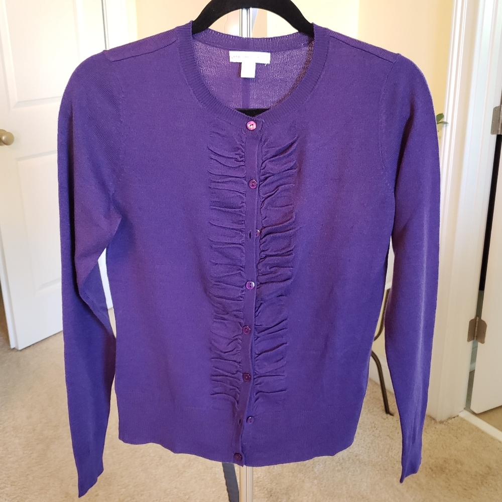 Ruched purple cardigan